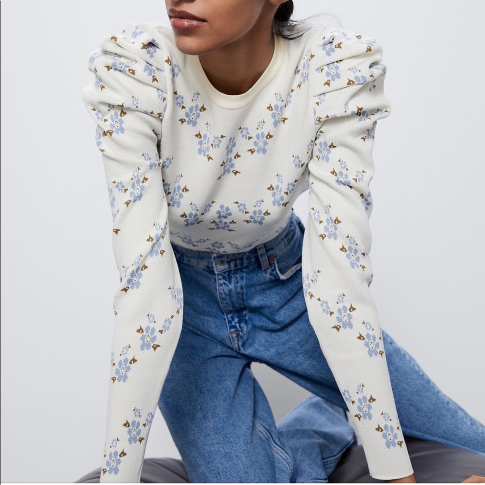 Zara floral knit sweater - Picture 13 of 13